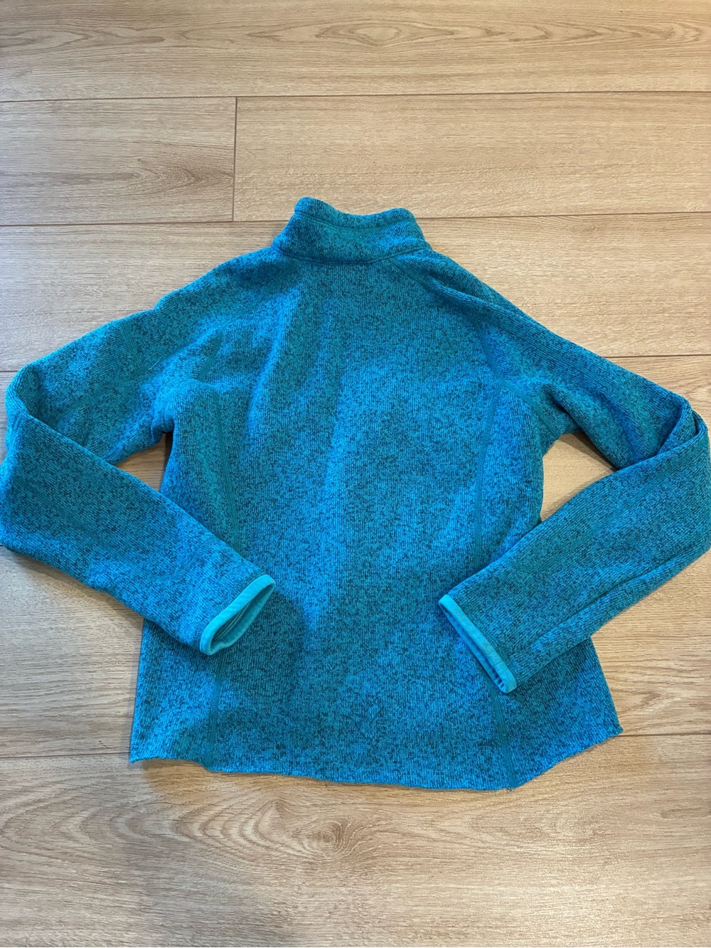 Patagonia Women’s Better Sweater Blue Heathered Quarter Zip Size S *FLAW - Picture 5 of 5